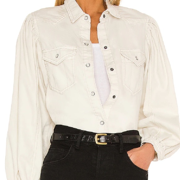 Free People With Love Top Size M Worn White Wash - Picture 3 of 9